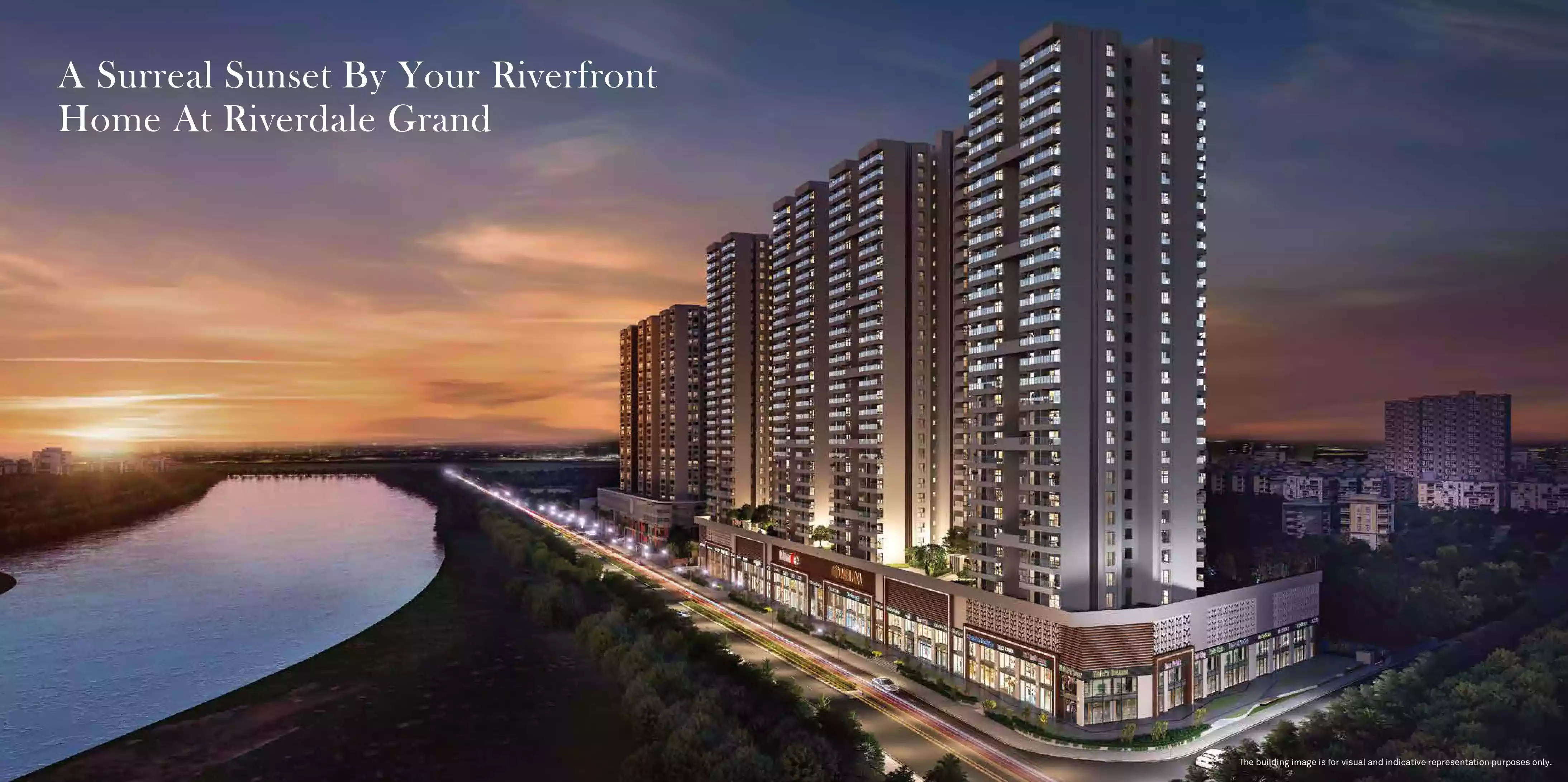 Riverdale Grand Kharadi - 3 BHK riverfront residential towers by Duville Estates, Pune (artistic impression)